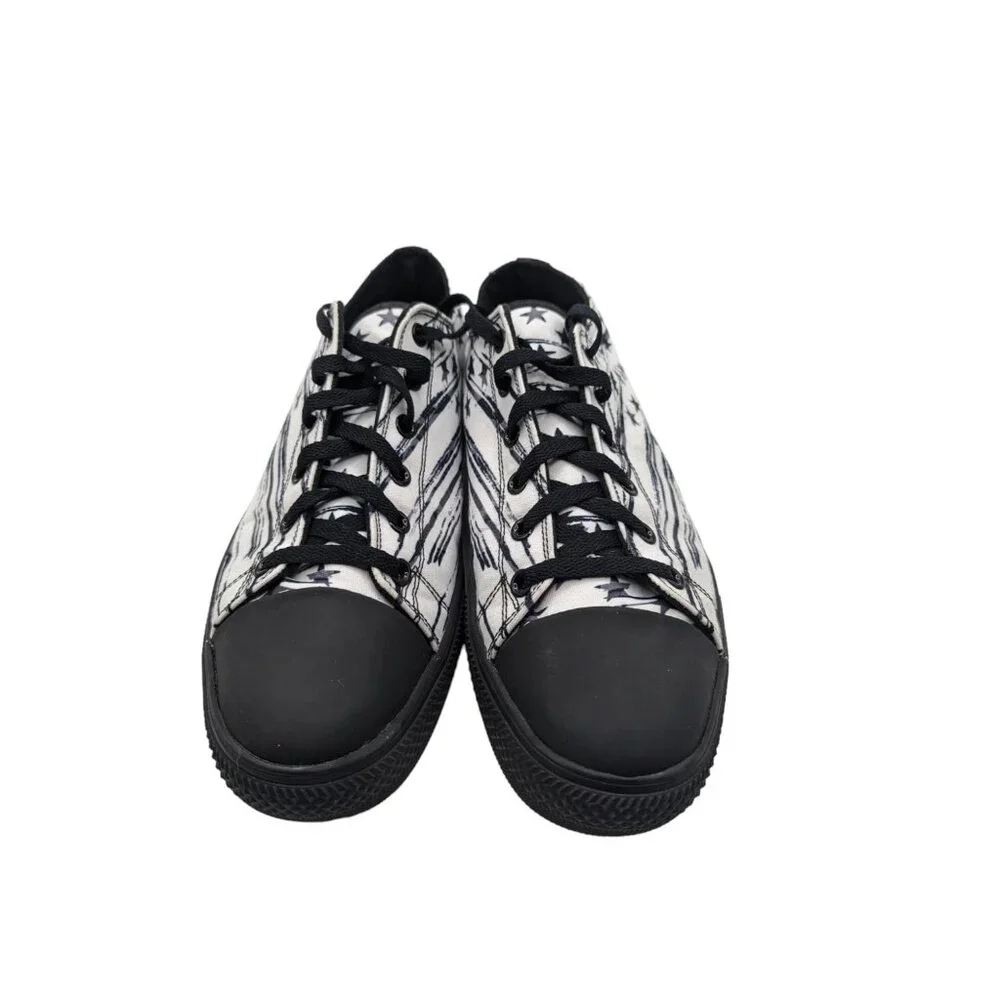 RAAD Shop Unisex Rock And Roll Black and White Stars and Stripes Low Top 12M